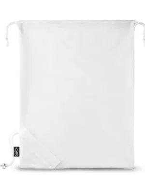 BOLZANO. Sac pliable en maille et polyester recyclé 190T (100% rPET) – Blanc