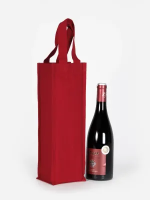 Sac porte-bouteille en coton canvas – Cherry Red