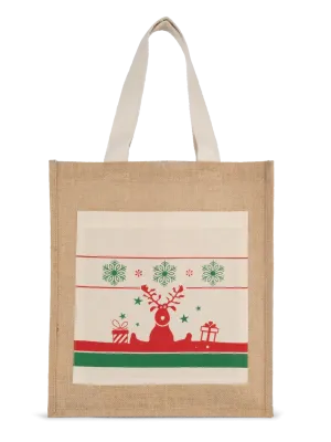 Sac shopping avec motifs de Noël – Natural