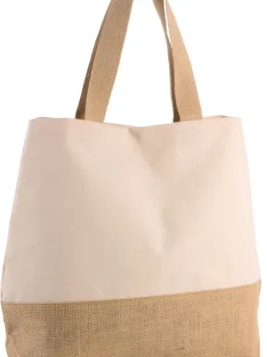 Sac shopping en toiles de coton et jute