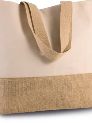 Sac shopping en toiles de coton et jute
