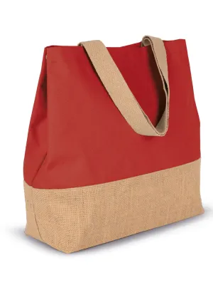 Sac shopping en toiles de coton et jute