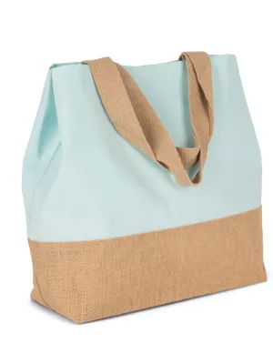 Sac shopping en toiles de coton et jute