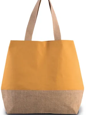 Sac shopping en toiles de coton et jute – Cumin Yellow / Natural