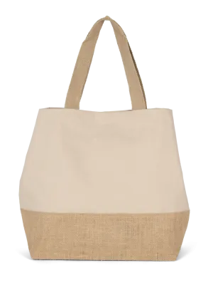 Sac shopping en toiles de coton et jute – Light Sand / Natural