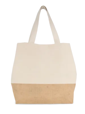 Sac shopping en toiles de coton et jute – Natural
