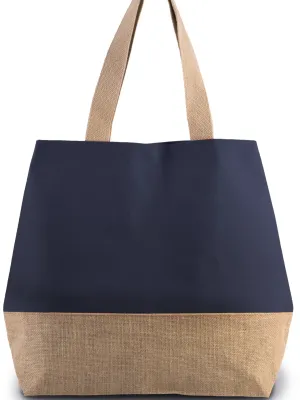 Sac shopping en toiles de coton et jute – Patriot Blue / Natural
