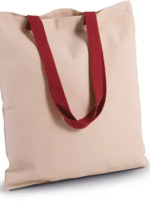 Sac shopping plat en toile avec poignées contrastées