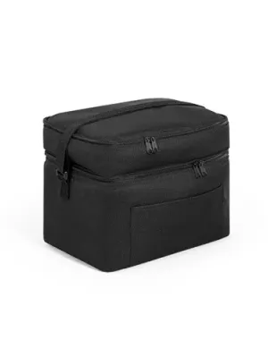 CANCUN LARGE. Thermal bag in 600D, recycled polyester, with adjustable webbing strap 14 L – Noir