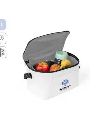 CANCUN. Thermal bag in 600D recycled polyester with adjustable webbing strap 7 L