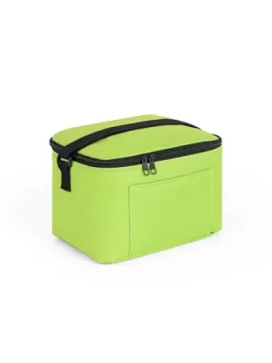 CANCUN. Thermal bag in 600D recycled polyester with adjustable webbing strap 7 L – Vert clair