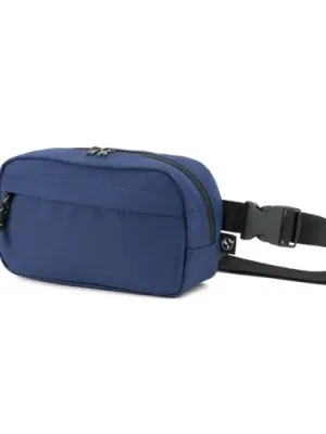 MYKONOS. Waist bag in 600D recycled polyester and lining in 210D recycled polyester – Bleu