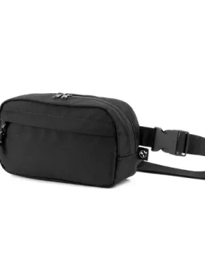 MYKONOS. Waist bag in 600D recycled polyester and lining in 210D recycled polyester – Noir