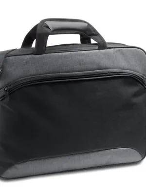 SANTANA. 15'6" Laptop briefcase in 2 Tone 600D and 300D polyester – Gris