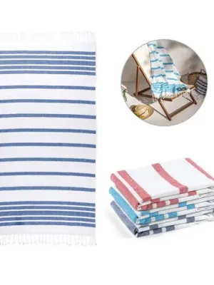 SARDENHA. Toalla de playa de algodón (70% reciclado) y poliéster (30% reciclado) (180 g/m²)