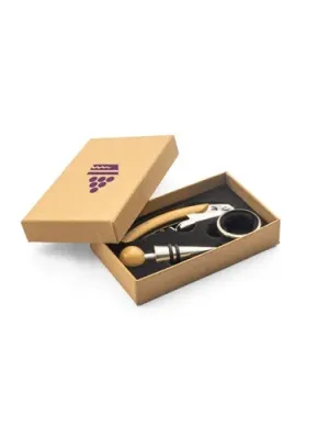 SAVORY. Bamboo and stainless steel wine set