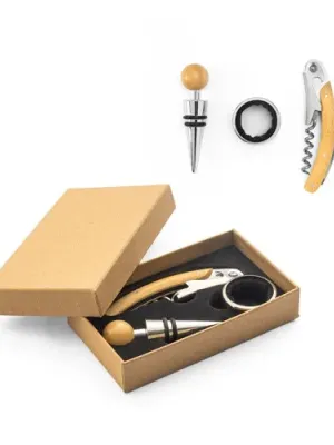 SAVORY. Bamboo and stainless steel wine set