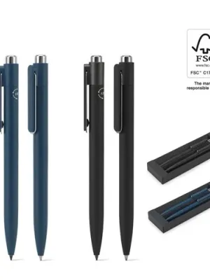 KYLIE SET. Set consisting of a ballpoint and a inkless pen, both made of aluminium (94% recycled)