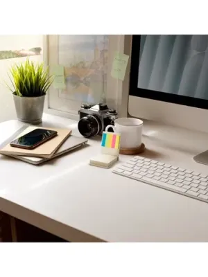 KAIRON. Juego de oficina 2 en 1 elaborado con papel 100% reciclado con 6 blocs de notas adhesivas
