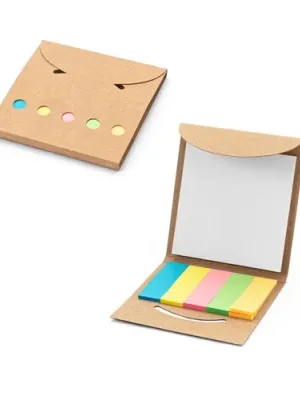 AINSLEY. Set de bureau 2 en 1, fabriqué à partir de papier 100 % recyclé, avec 6 blocs-notes autocollants