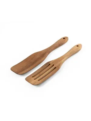 BATALI. Set de deux couverts en bois d'acacia – Naturel foncé