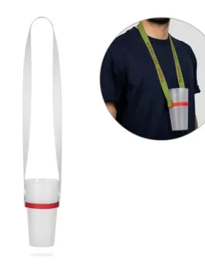 ROTHERHAM. SET Lanière SUBLIMATION Long II (20 mm) Duo en polyester recyclé (100 % rPET) avec porte-gobelets en silicone
