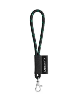 SET Lanyard NAUTIC Short (Ø 7 mm) avec mousqueton à porte de 9 mm – Noir