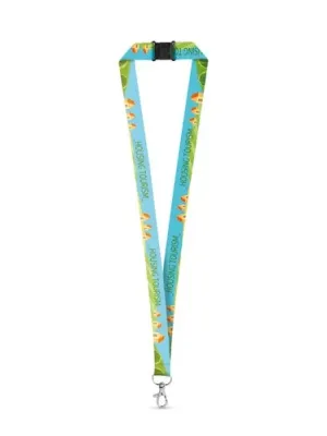 DOVER. SET Lanyard SUBLIMATION Long II (20 mm) en polyester recyclé (100 % rPET) avec mousqueton à porte de 20 mm et fermoir de