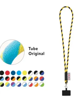 GOSPORT. SET Lanyard TUBE Long (Ø 7 mm) avec mousqueton à déclenchement de 9 mm et support pour téléphone portable