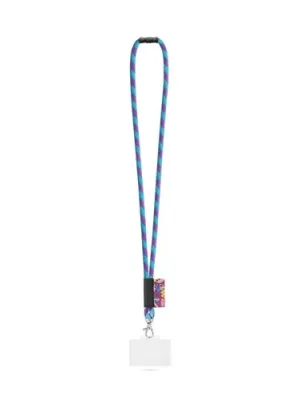 WATFORD. SET Lanyard TUBE Long (Ø 7 mm) avec mousqueton à déclenchement de 9 mm, fermoir de sécurité Ø 7 mm et – Violet