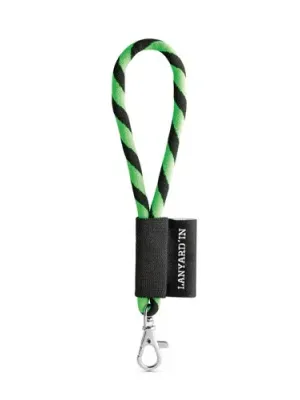 SET Lanyard TUBE Short (Ø 7 mm) con mosquetón de 9 mm – Vert hexachrome