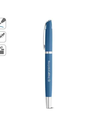 RE-LANDO-SET. Set de roller y bolígrafo con cuerpo de aluminio reciclado (100% rAL)