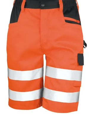Safety cargo shorts – Fluorescent Orange