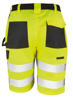 Safety cargo shorts – Fluorescent Yellow