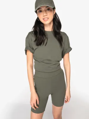Eco-friendly ladies' rib shorts