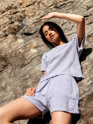 Pantalón corto ecorresponsable de rizo de mujer
