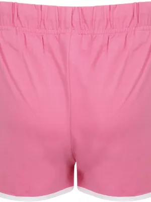 Ladies' Retro Shorts – Bright Pink / White