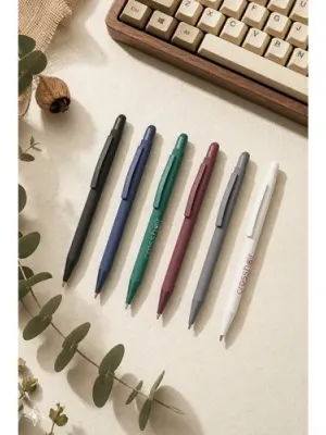 CLINT TOUCH. Stylo à bille au design moderne, fabriqué à partir d'aluminium recyclé (100% rAL), avec une finition en caoutchouc