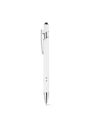 NEIL. Bolígrafo con cuerpo de aluminio reciclado (100% rAL) y puntero táctil – Blanc