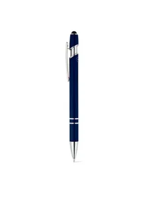 NEIL. Bolígrafo con cuerpo de aluminio reciclado (100% rAL) y puntero táctil – Bleu marine