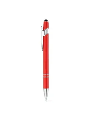 NEIL. Bolígrafo con cuerpo de aluminio reciclado (100% rAL) y puntero táctil – Rouge