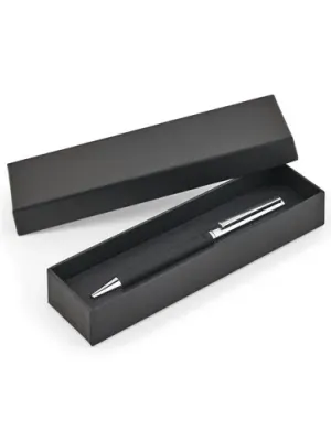 SLAUGHTER. Stainless steel ballpoint pen with a glossy finish and black ink by Dokumental® – Noir
