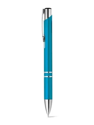 BETA PLASTIC. Stylo à bille en ABS avec clip en métal – Bleu clair