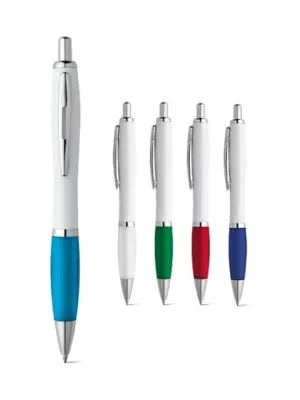 MOVE BK. Stylo à bille en ABS blanc avec clip en métal