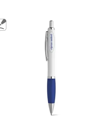 MOVE BK. Stylo à bille en ABS blanc avec clip en métal