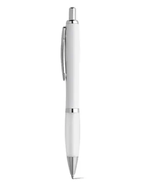 MOVE BK. Stylo à bille en ABS blanc avec clip en métal – Blanc