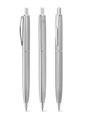 DOOLI. Stylo à bille en acier inoxydable (53 % recyclé), avec corps brillant