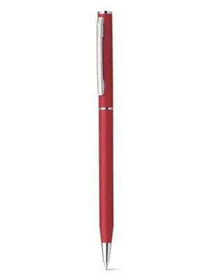 LESLEY METALLIC. Bolígrafo en aluminio con mecanismo de giro y clip – Rouge