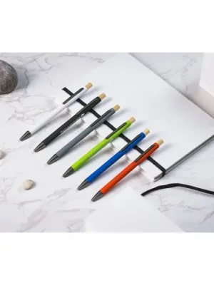 ZYLEN. Ballpoint pen in recycled aluminum (100% rAL), with rubber finish