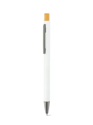 ZYLEN. Ballpoint pen in recycled aluminum (100% rAL), with rubber finish – Blanc